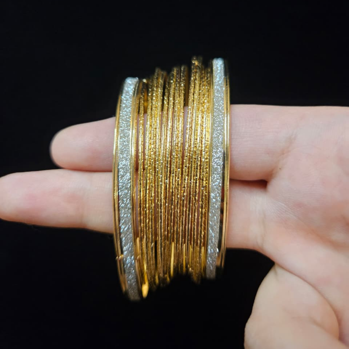 Golden Textured Bangles
