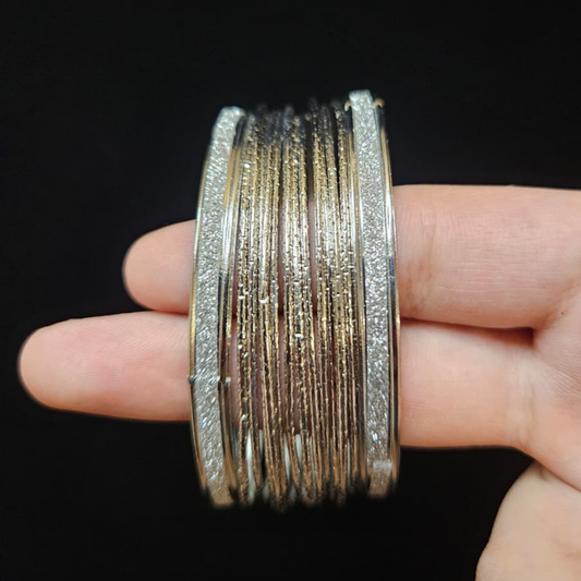 Silver Textured Bangles