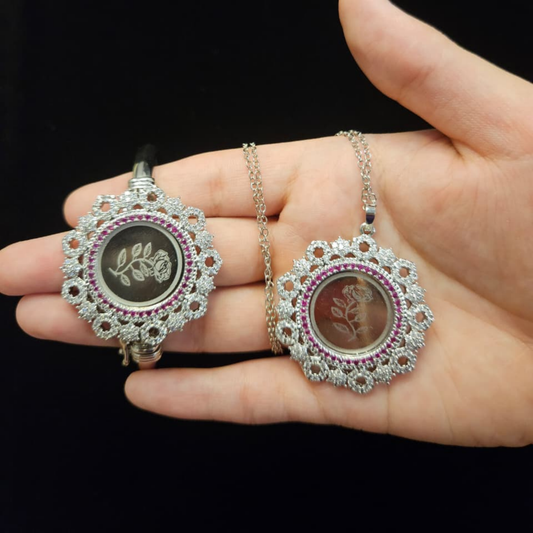 Silver and Pink Reflective Center Set