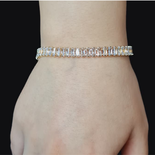 Golden Bracelet with Rectangular Stones
