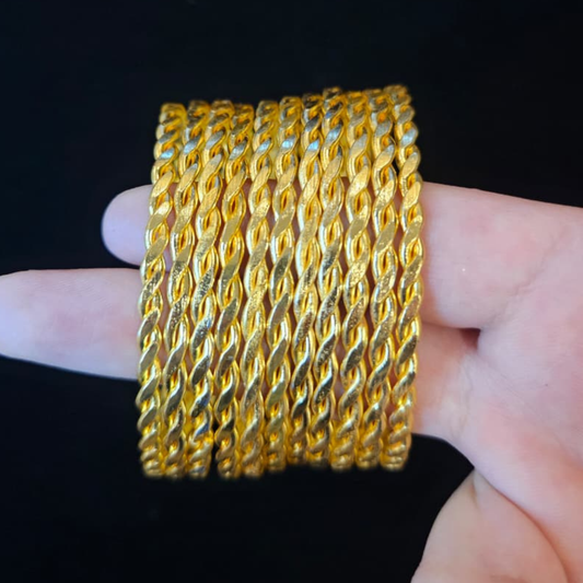 Golden Twisted Bangles