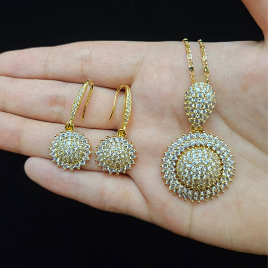 Gold and Silver Round Stone Set