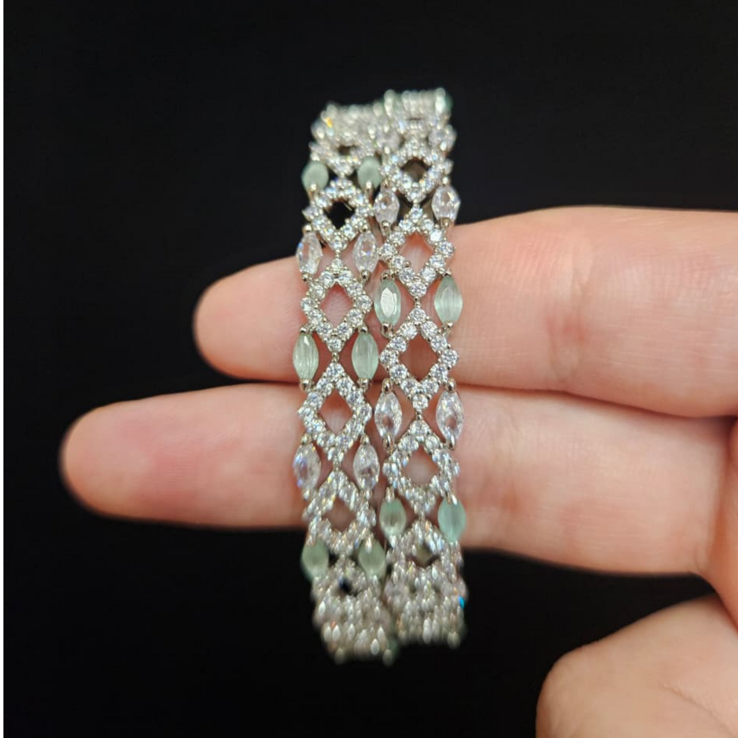 Light Green Leaf Cut Bangles