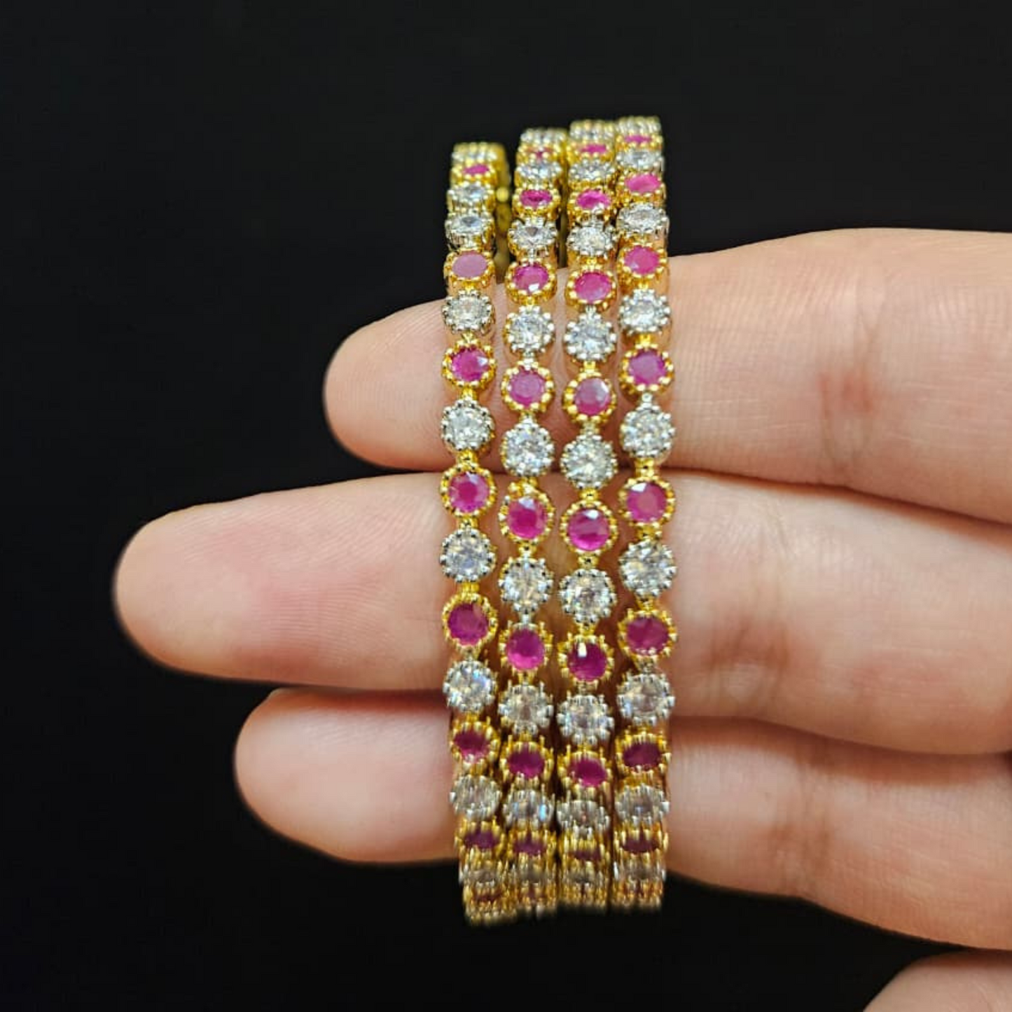 Red Stone Bangles
