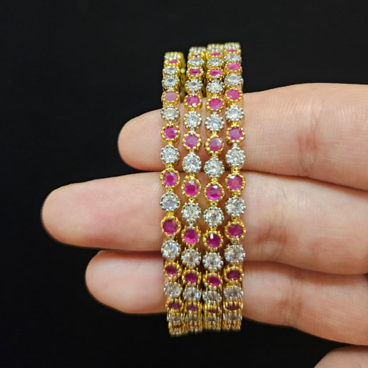 Red Stone Bangles