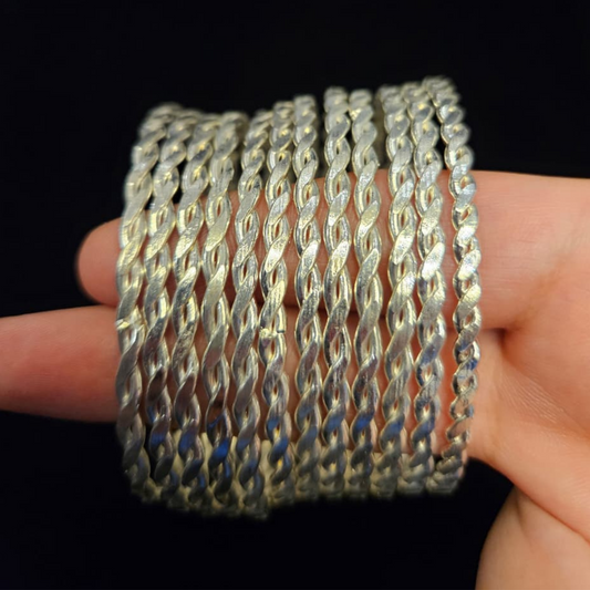Silver Twisted Bangles