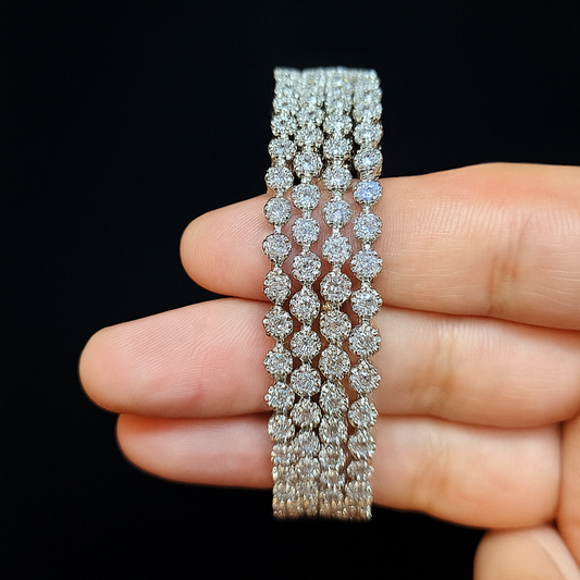 White Stone Bangles